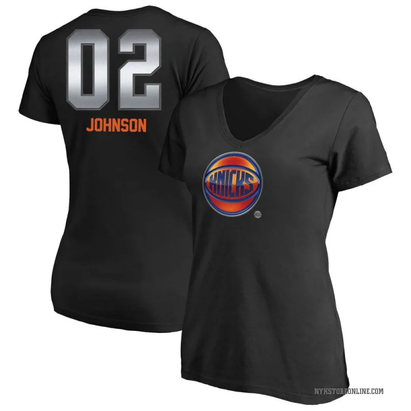 Larry Johnson Women's Black New York Knicks Midnight Mascot T-Shirt