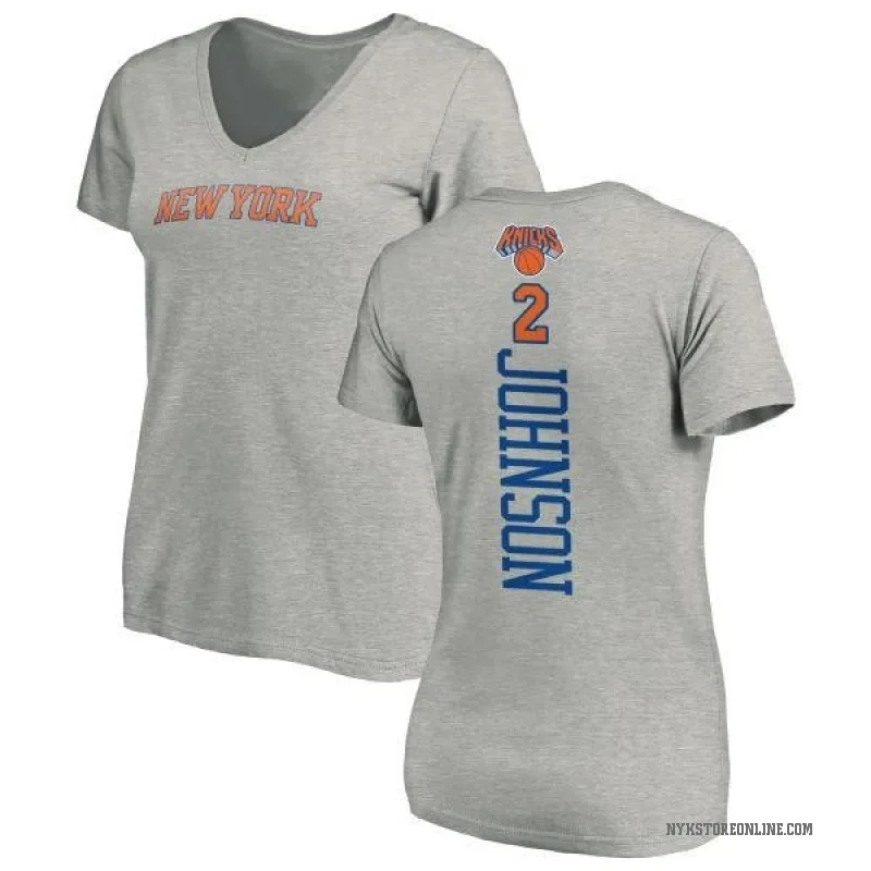 Larry Johnson Women's New York Knicks Ash Backer T-Shirt